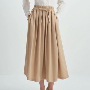 Rue Sophie Panier Drawstring Waist Pleated Skirt S